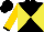 Silk - Black and yellow diagonal quarters, black cuffs on gold slvs