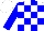 Silk - White, blue checkered, white & blue sleeves