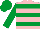 Silk - Pink, emerald green hoops, emerald green sleeves, emerald green cap, pink spot