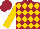Silk - Maroon and gold diamonds, gold sleeves