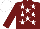 Silk - Burgundy with white stars, white cap