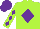 Silk - Lime green, purple diamond, purple diamonds on lime green sleeves, purple cap