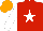 Silk - Red, white star and sleeves, orange cap