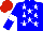 Silk - Blue, white stars, white armbands, red cap