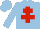 Silk - light blue, red cross of lorraine