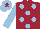 Silk - Maroon, light blue spots and sleeves, light blue cap, maroon star