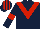 Silk - Dark blue, red chevron, red armlet, striped cap
