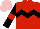 Silk - Red, black chevron hoop, black sleeves, red armbands, pink cap