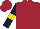 Silk - Maroon, gold hoop on dark blue sleeves