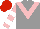 Silk - Gray, pink chevron, pink sleeves, white hoops, red cap
