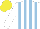 Silk - white, light blue stripes, white sleeves, yellow cap