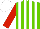 Silk - light green, red and white stripes, red sleeves, white cap
