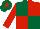 Silk - Dark green and red (quartered), red sleeves, dark green cap, red star