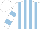 Silk - White, light blue stripes, light blue bars on sleeves, white cap