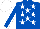 Silk - Royal blue, white stars, white seams on sleeves, white cap