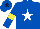 Silk - Royal blue, white star, royal blue sleeves, yellow armlets, royal blue cap, dark blue star