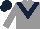 Silk - Grey, dark blue chevron, dark blue cap