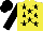 Silk - Yellow, black stars, black sleeves, black cap