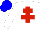 Silk - White body, red cross of lorraine, white arms, blue cap