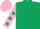 Silk - Dark Green, Pink sleeves, Dark Green spots, Pink cap