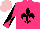 Silk - Hot pink, black fleur de lys, black diablo sleeves, pink cap