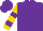 Silk - Purple, gold crown, purple bars on gold sleeves