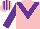 Silk - Pink, purple chevron and sleeves, striped cap