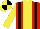Silk - red and yellow stripe, black braces, yellow sleeves, yellow and black quartered cap