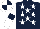Silk - Dark blue, white stars, white sleeves, dark blue armbands, quartered cap