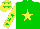 Silk - Green body, yellow star, yellow arms, green stars, yellow cap, green stars