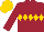 Silk - Maroon, gold diamond hoop, gold cap