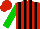 Silk - Red, black stripes and green sleeves, red cap