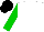 Silk - White, green sleeves, black cap
