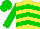 Silk - Yellow, green chevrons, green sleeves, green cap