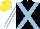 Silk - Black, light blue crossbelts, light blue and white striped sleeves, yellow cap