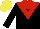 Silk - Black, red chevron and yoke, yellow cap