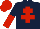 Silk - Dark blue, red cross of lorraine, halved sleeves, red cap