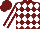 Silk - burgundy, white diamonds, white stripe on sleeves, burgundy cap