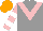 Silk - Gray, pink chevron, pink sleeves, white hoops, orange cap