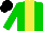 Silk - Green, yellow stripe, black cap