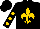 Silk - Black, gold fleur de lys, gold  spots on sleeves