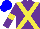 Silk - Purple, yellow crossbelts and armbands, blue cap