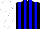 Silk - black and blue stripes, white sleeves and cap