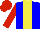 Silk - blue, yellow stripe, red sleeves and cap