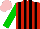 Silk - Red, black stripes and green sleeves, pink cap