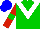 Silk - Green, white chevron, red sleeves, green armbands, blue cap