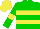 Silk - Green, two yellow hoops, yellow armbands, yellow cap