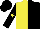 Silk - yellow and black halved, black sleeves, yellow star on black cap