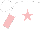 Silk - White, pink star,halved sleeves, white cap