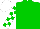 Silk - Green, green, white checks sleeves, white cap